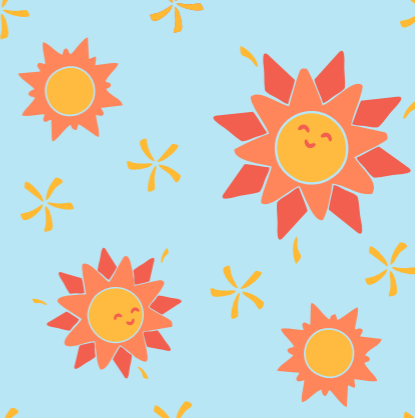 Sunshine print with baby blue background