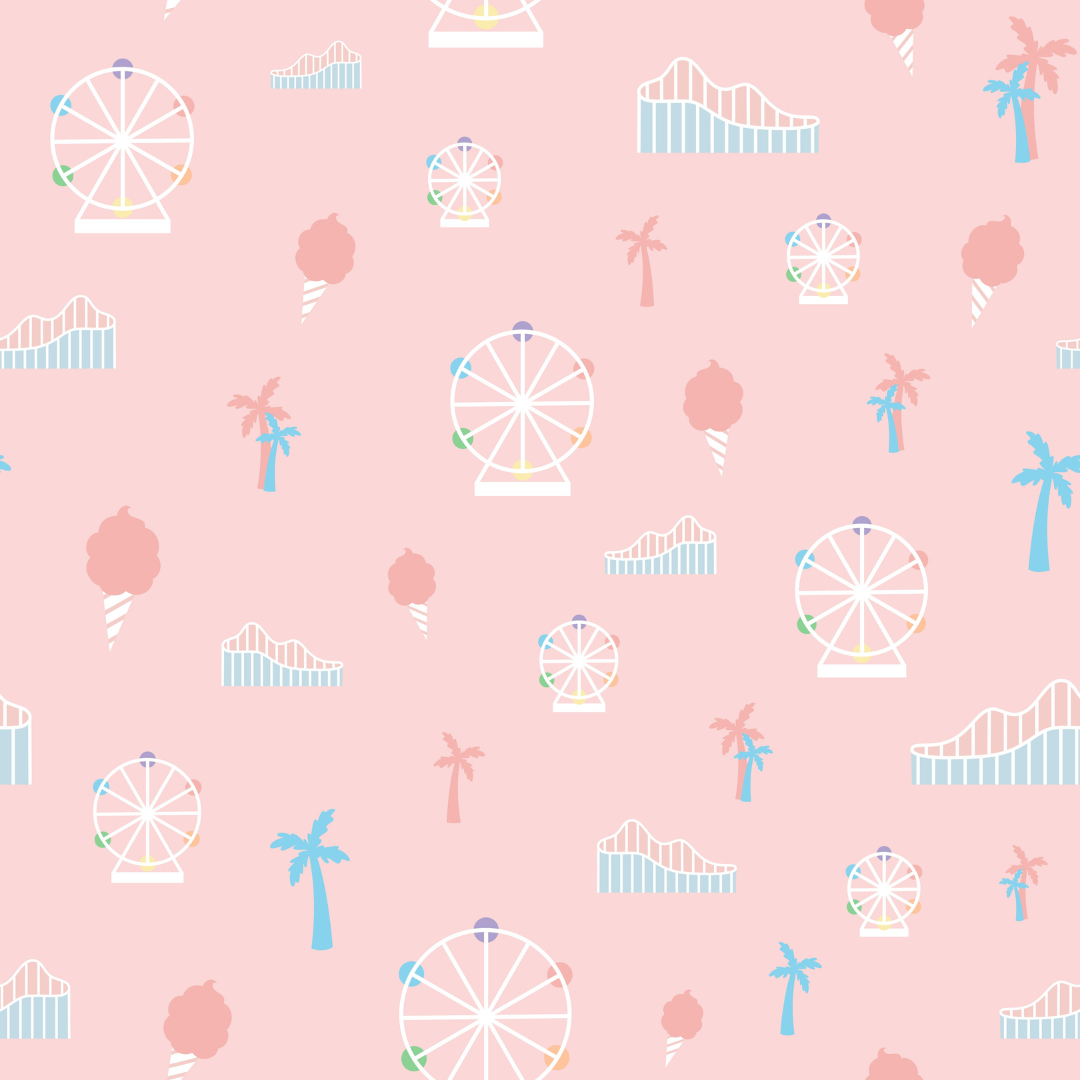 Pattern with ferris wheel and rollercoasters