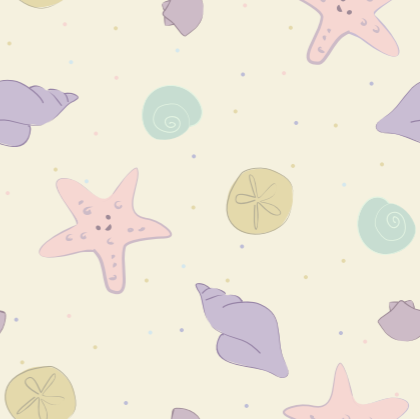 Seashell and starfish pattern print